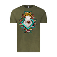 Vintage Olive heifer cowhide aztec Vintage Tee - JahusDesignShop