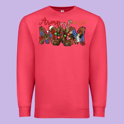 Christmas Army Mom Mother's Day Premium Sweatshirt Designed By Howdyjamesfarm
