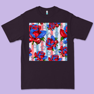 Patriotic Roses Premium Tee Designed By Bundleandbundleshop