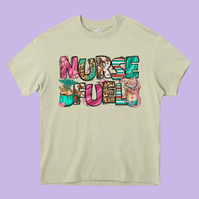 Nurse Fuel Coffee Cups Heavy Core Tee Designed By Jasminsmagicworld