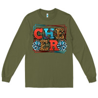 Army Green Cheer Baseball stitchs Long Sleeve Tee - LillyAllenDesigns