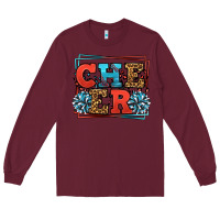 Burgundy Cheer Baseball stitchs Long Sleeve Tee - LillyAllenDesigns