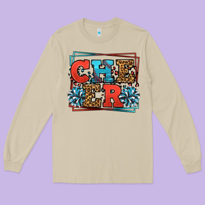 Cheer Baseball Stitchs Long Sleeve Tee Designed By Lillyallendesigns