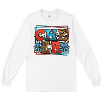 White Cheer Baseball stitchs Long Sleeve Tee - LillyAllenDesigns