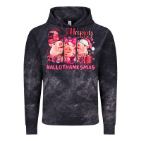 Cloud Black Happy Hallothanksmas Pigs pink Vintage Hoodie - NancyCooperArtShop