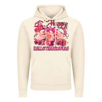 Vintage Artic Happy Hallothanksmas Pigs pink Vintage Hoodie - NancyCooperArtShop