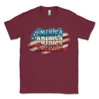 Burgundy America america Classic Tee - NancyCooperArtShop