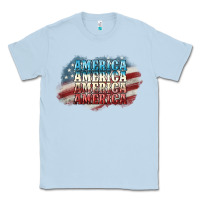 Dusty Blue America america Classic Tee - NancyCooperArtShop