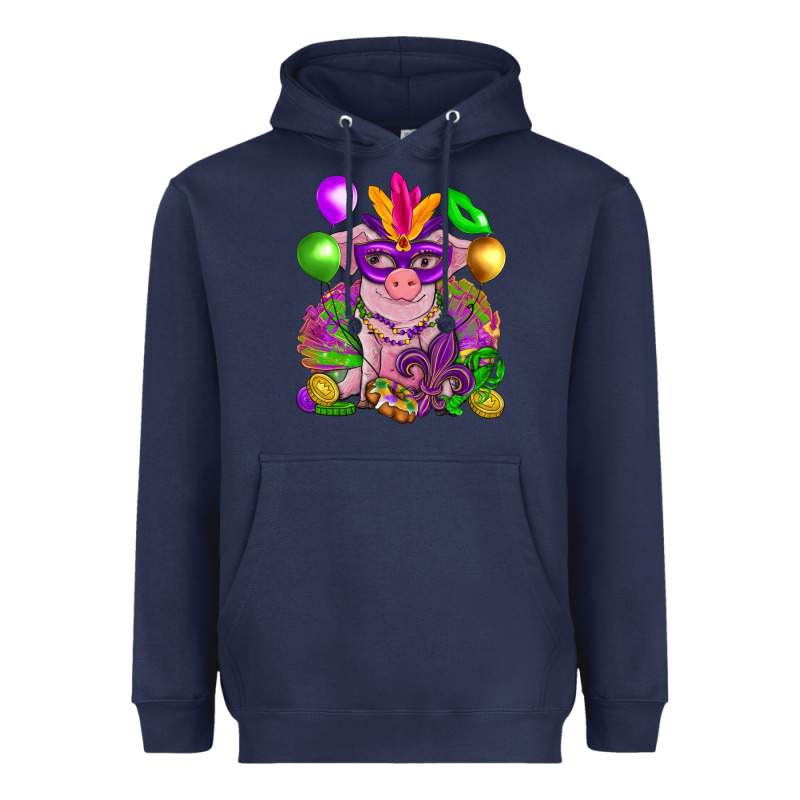 Mardi Gras Pig Heavyweight Hoodie by HowdyJamesFarm | Teevron