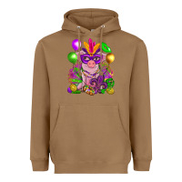Toasted Coconut Mardi Gras Pig Heavyweight Hoodie - HowdyJamesFarm