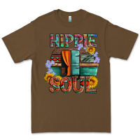 Cacao hippie soul with caravan and flowers Premium Tee - Artiststas