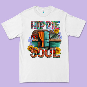 Hippie Soul With Caravan And Flowers Premium Tee Designed By Artiststas