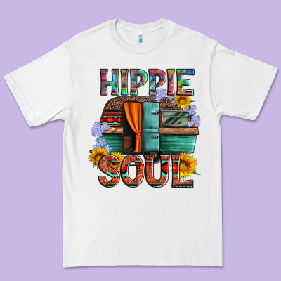 Hippie Soul With Caravan And Flowers Premium Tee Designed By Artiststas