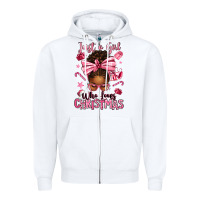 Just A Girl Who Loves Pink Christmas Afro Messy Bu Zipper Hoodie | Teevron