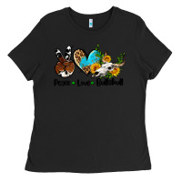 Black peace love  bullskull Ladies Tee - AdoDesignShop