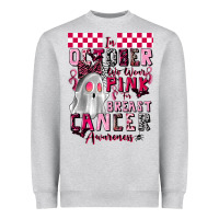 Heather Grey pink ghost breast cancer awareness Heavyweight Sweatshirt - LillyAllenDesigns