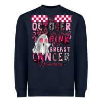 Navy pink ghost breast cancer awareness Heavyweight Sweatshirt - LillyAllenDesigns