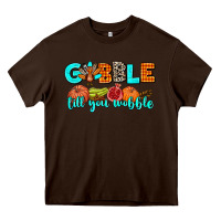 Chocolate Brown gobble till you wobble Heavy Core Tee - AdoDesignShop