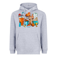 Heather Grey Basketball coffee cups Heavyweight Hoodie - HowdyJamesFarm