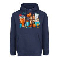 Navy Basketball coffee cups Heavyweight Hoodie - HowdyJamesFarm