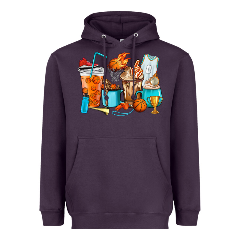 Basketball Coffee Cups Heavyweight Hoodie by HowdyJamesFarm | Teevron