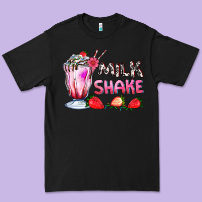 Milkshake With Strawberry Premium Tee Designed By Adodesignshop