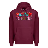 Burgundy Hello Valentine Premium Hoodie - HowdyJamesFarm