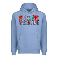 Colony Blue Hello Valentine Premium Hoodie - HowdyJamesFarm