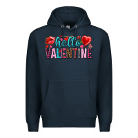 Navy Hello Valentine Premium Hoodie - HowdyJamesFarm
