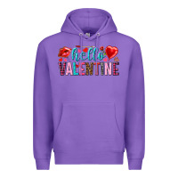 Purple Hello Valentine Premium Hoodie - HowdyJamesFarm
