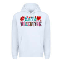 White Hello Valentine Premium Hoodie - HowdyJamesFarm
