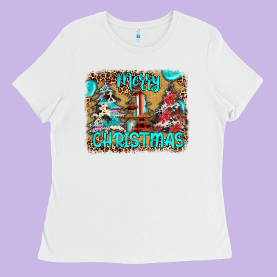 Merry Christmas Ladies Tee Designed By Jahusdesignshop