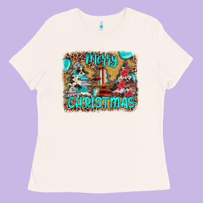 Merry Christmas Ladies Tee Designed By Jahusdesignshop