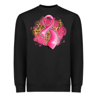 Black breast cancer awareness ribbon with glitter pink l Heavyweight Sweatshirt - LillyAllenDesigns