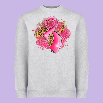 Breast Cancer Awareness Ribbon With Glitter Pink L Heavyweight Sweatshirt Designed By Lillyallendesigns