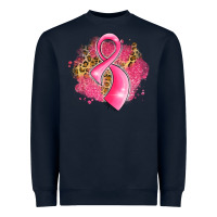 Navy breast cancer awareness ribbon with glitter pink l Heavyweight Sweatshirt - LillyAllenDesigns