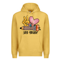 Antique Gold peace love 3rd grade Premium Hoodie - JahusDesignShop