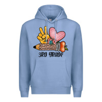 Colony Blue peace love 3rd grade Premium Hoodie - JahusDesignShop