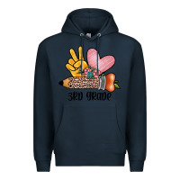 Navy peace love 3rd grade Premium Hoodie - JahusDesignShop
