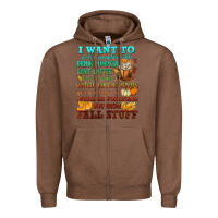 Chestnut I want to Fall stuff Zipper Hoodie - NancyCooperArtShop