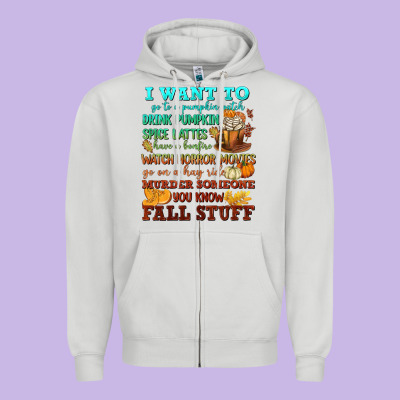 I Want To Fall Stuff Zipper Hoodie Designed By Nancycooperartshop