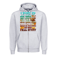 Heather Grey I want to Fall stuff Zipper Hoodie - NancyCooperArtShop