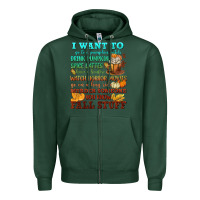 Sports Green I want to Fall stuff Zipper Hoodie - NancyCooperArtShop