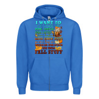 True Royal I want to Fall stuff Zipper Hoodie - NancyCooperArtShop
