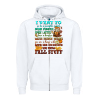 White I want to Fall stuff Zipper Hoodie - NancyCooperArtShop