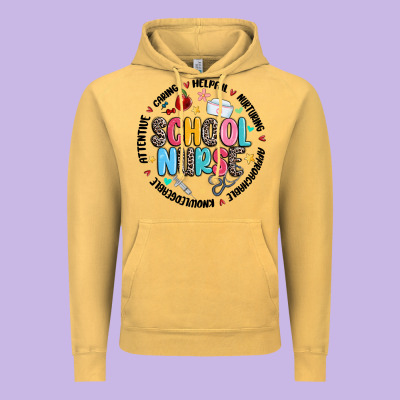 School Nurse Vintage Hoodie Designed By Maliassmallbusiness
