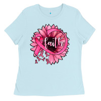 Baby Blue sunflower faith Ladies Tee - JahusDesignShop