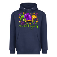 Navy Mardi Gras with jester hat Heavyweight Hoodie - HowdyJamesFarm