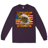 Plum American Flag Eagle Tumbler Long Sleeve Tee - LillyAllenDesigns