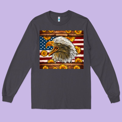 American Flag Eagle Tumbler Long Sleeve Tee Designed By Lillyallendesigns